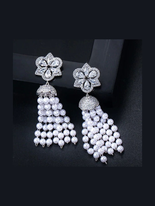 Earrings with Stones & Pearls