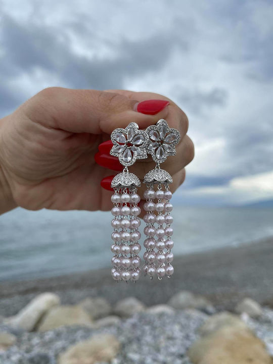 Earrings with Stones & Pearls