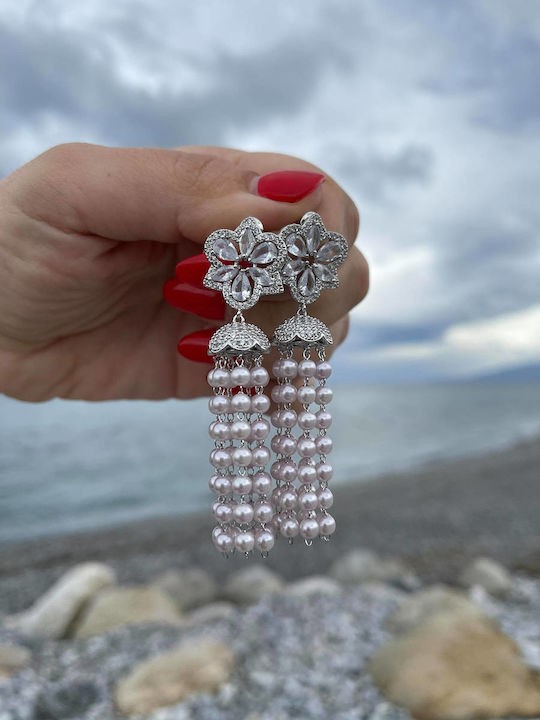 Earrings with Stones & Pearls