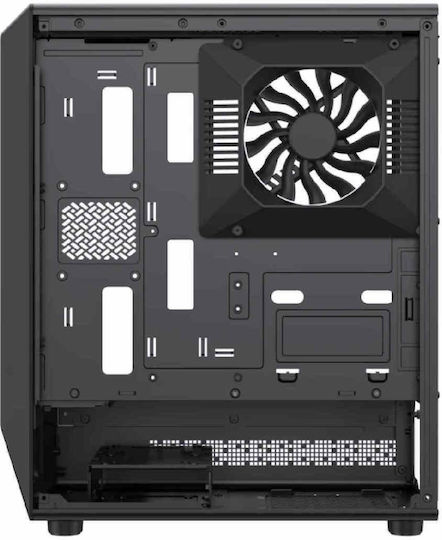 GameMax Vista COC AB Геймърско бюро Midi Tower Компютърна кутия със страничен прозорец и ARGB осветление Черен