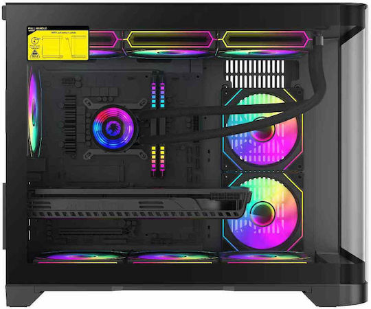 GameMax HYPE-M Gaming Mini Tower Κουτί Υπολογιστή με Πλαϊνό Παράθυρο και ARGB Φωτισμό Μαύρο