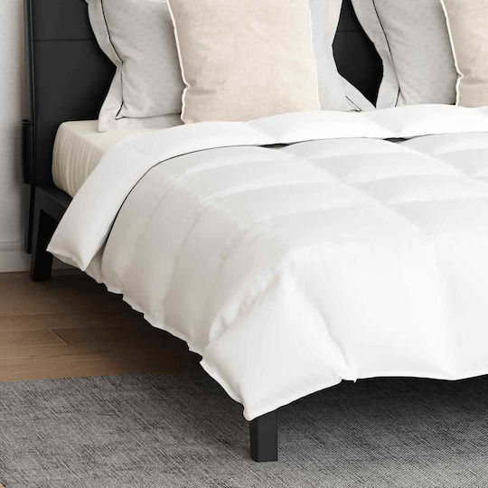 vidaXL Duvet Set Queen 220x260cm White 3pcs