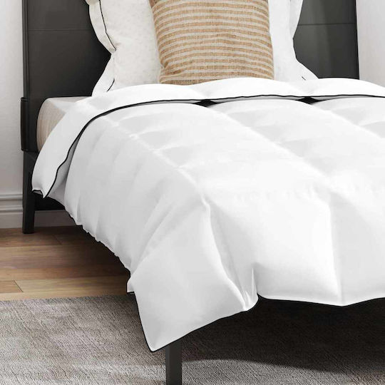 vidaXL Set Pilotă Single De Puf 140x200cm Alb 2buc