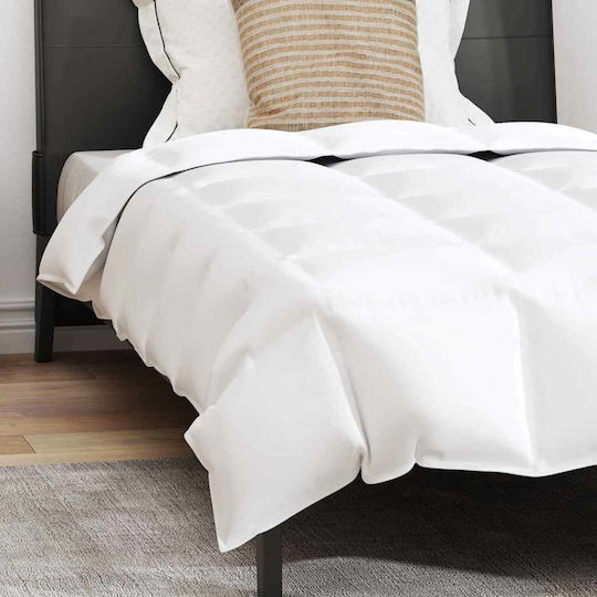 vidaXL Duvet Set Single Down 155x200cm White 2pcs