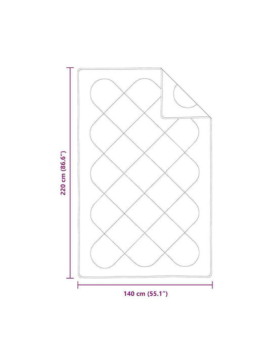 vidaXL Комплект Пухено Единично с Пълнеж Microfiber 140x220бр Бял 2бр