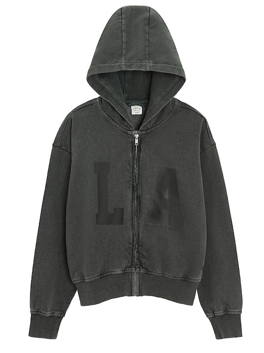Kids Cardigan with Hood Dark Gray L.a