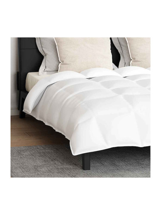 vidaXL Duvet Set Queen Down 220x260cm White 3pcs