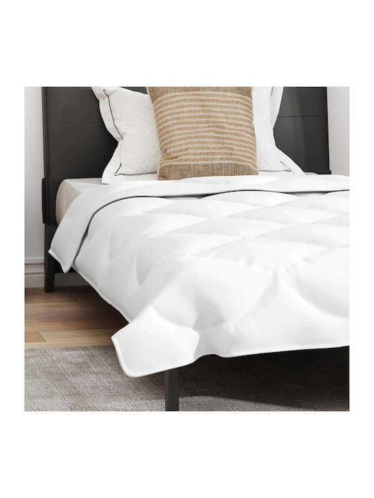 vidaXL Bettdecken-Set Einzelbett mit Microfiber-Füllung 135x200cm White 2Stück