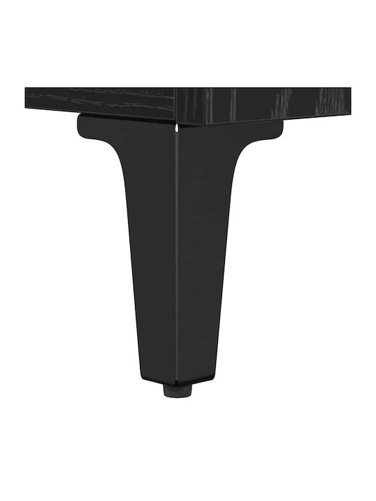 Wooden Bedside Table Black Oak 40x40x66cm