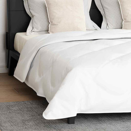 vidaXL Bettdecken-Set Großes Doppelbett mit Microfiber-Füllung 240x200cm White 3Stück