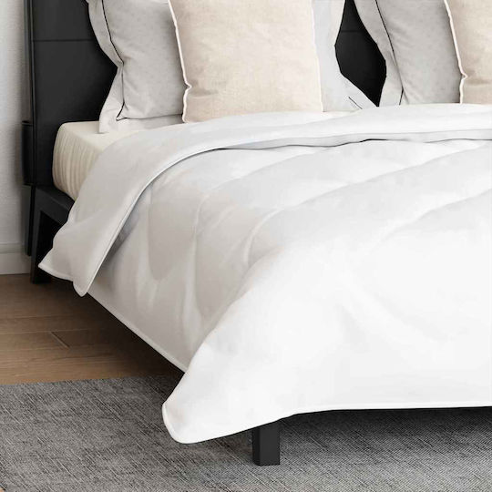 vidaXL Duvet Set Queen with Microfiber Filling 240x220cm White 3pcs