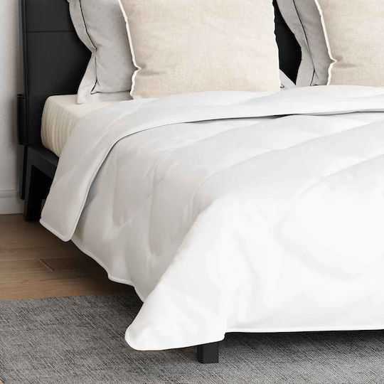 vidaXL Set Pilotă Dublu cu Umplutură Microfiber 200x220cm Alb 3buc