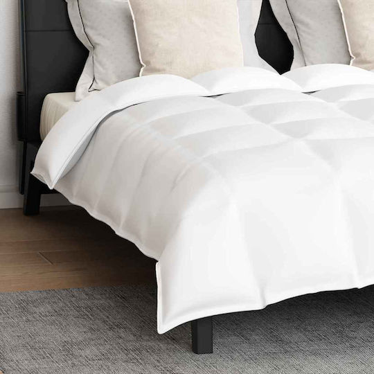 vidaXL Комплект Пухено Куинсайз с Пълнеж Microfiber 240x220бр Бял 3бр