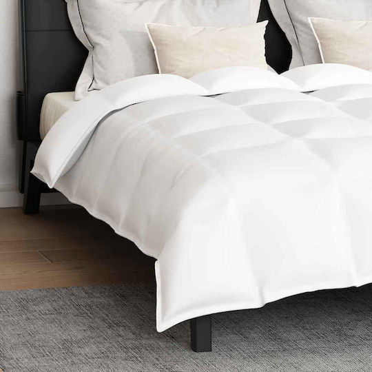 vidaXL Комплект Пухено Двойно с Пълнеж Microfiber 200x220бр Бял 3бр