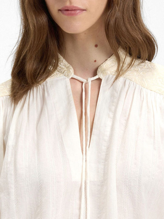 C_brodes Women's Blouse Cotton Ecru