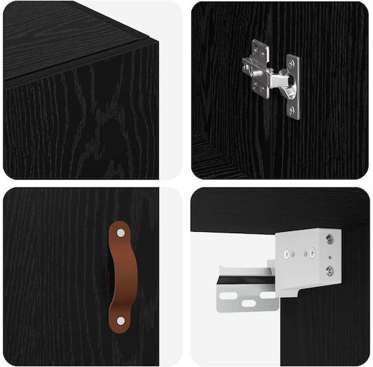 vidaXL Bathroom Cabinet L69.5xW34xH90cm Black
