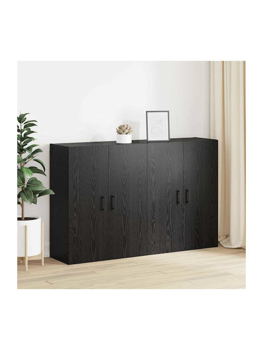 Wand-Kabinette Schwarz Eiche (2Stücke) 69,5x34x90cm