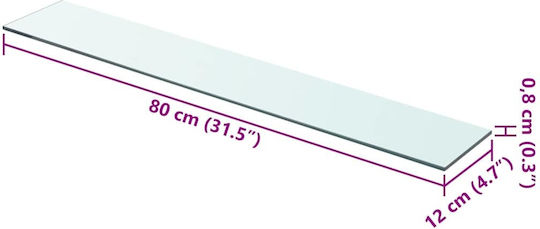 Wall Shelves Transparent 2 Pieces 80x12x0.8cm