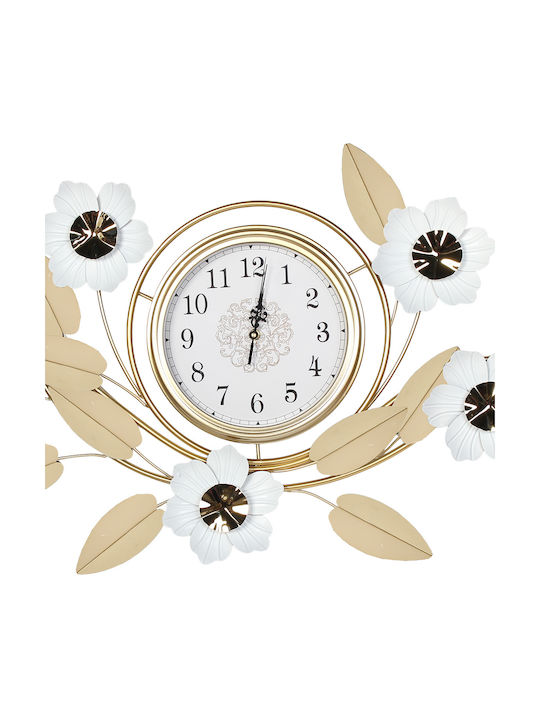Keskor Wall Clock Metallic White 118x52cm