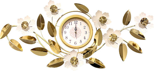 Keskor Wall Clock Metallic White 118x52cm