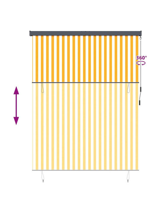 vidaXL Seitenrolloschatten Terrasse Weiß 2.2x2.5m