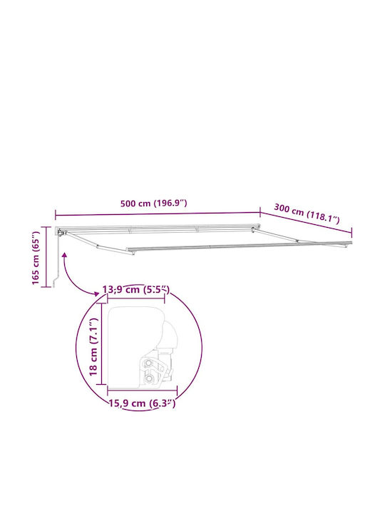 vidaXL Schelet De Copertină Terasă 5x3m