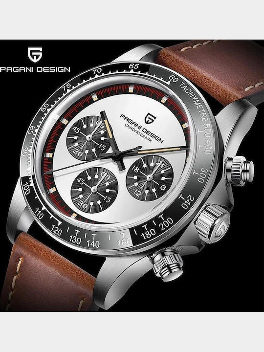 Pagani Design Men's Watch Chronograph Battery with Brown Metal Bracelet