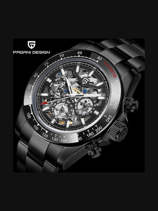 Pagani Design Ρολόι Αυτόματο με Μεταλλικό Μπρασελέ