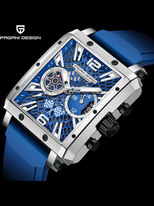 Pagani Design Мъжки часовник Хронограф На батерия с Син Метален гривна