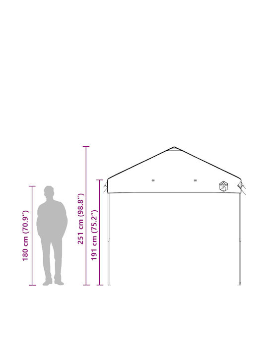 vidaXL Κιόσκι Κήπου Μπλε 3x3m