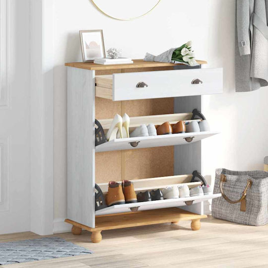Wooden Shoe Organizer White 85x35x108cm