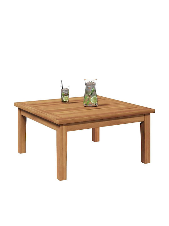 Sitting Room Table for Small Outdoor Spaces from Teak Brown 60x60x30cm