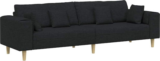 Four Seater Couch Black 250x77x76 cm