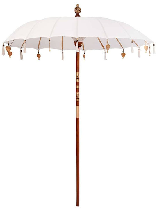 Wicker Circular Parasol Beige Diameter 2.6xHeight 2.6m