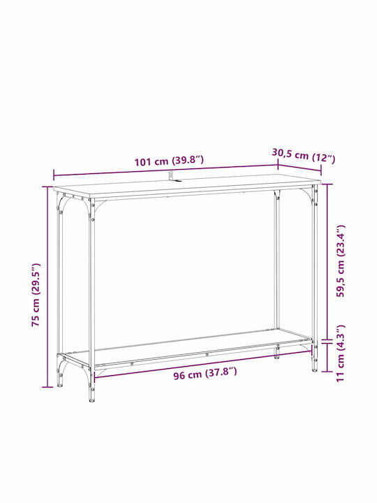 Konsole Black Oak L101xB30.5xH75cm
