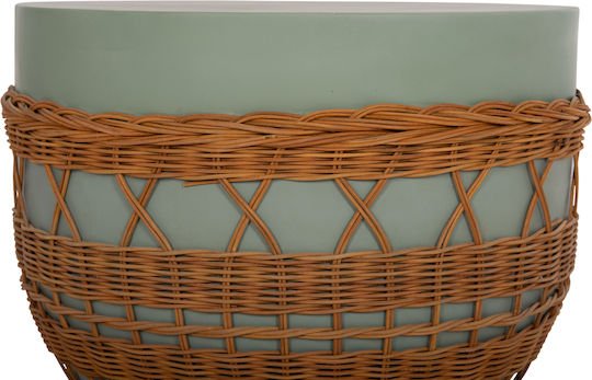 Round Central Coffee Table Fiber Green 56x56x47 cm