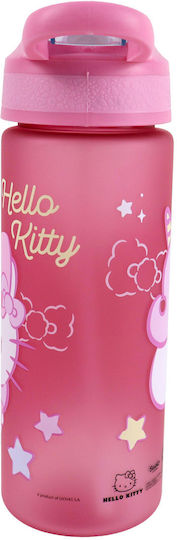 Gim Hello Kitty Kunststoff Kinder Trinkflasche Hello Kitty mit Stroh Mehrfarbig 600ml
