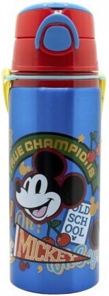 Water Bottle Kids Water Bottle Mickey Aluminium with Straw Blue 730ml