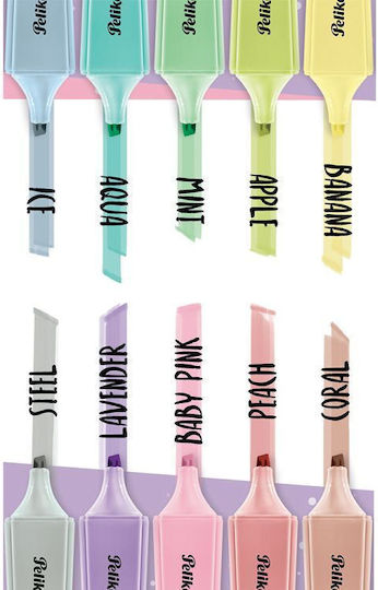Pelikan Flash Μαρκαδόροι Υπογράμμισης Pastel Steel 5mm Σετ 10τμχ