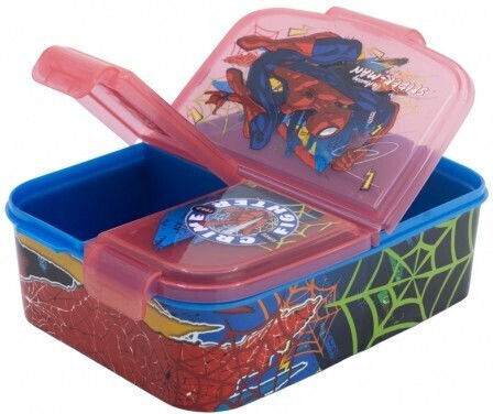 Пластмасово детско контейнерче за храна Spiderman Многоцветен