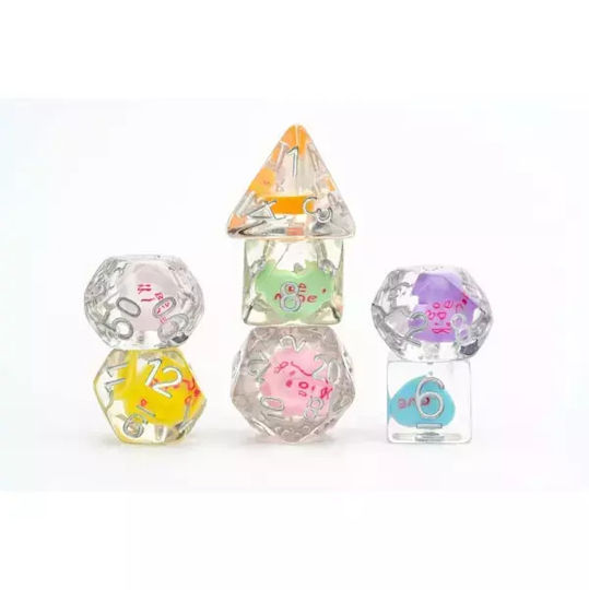 16mm Resin Poly-Würfelset Liebe 7