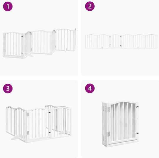 vidaXL Divider de verandă pentru Câini de Culoare Alb 300 x 60cm