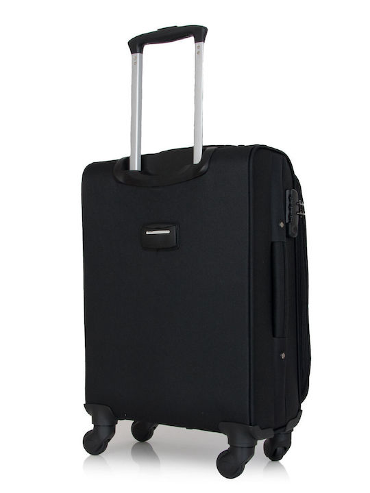 Forecast 8317 Cabin Travel Suitcase Fabric Black with 2 Wheels Height 55cm