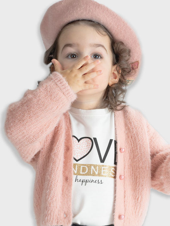 Kids Cardigan Knitted Candy Pink