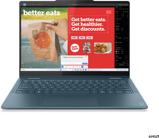 Lenovo Yoga 7 2-in-1 14AKP10 14" OLED Touchscreen 120Hz (Ryzen AI 300 Series-7 350/32GB/1TB SSD/W11 Home) Tidal Teal (GR Keyboard)