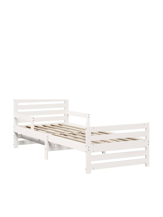 Παιδικό Κρεβάτι Μονό Λευκό για Στρώμα 80x130cm