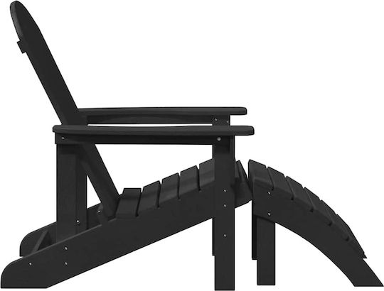 vidaXL Καρέκλα Παραλίας Μαύρη 83x75x92εκ.