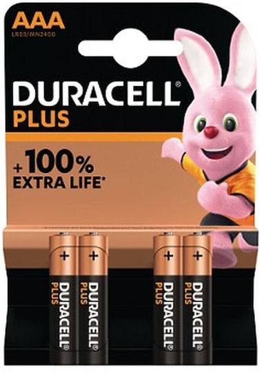 Duracell Plus Alkaline Batteries AAA 1.5V 4pcs
