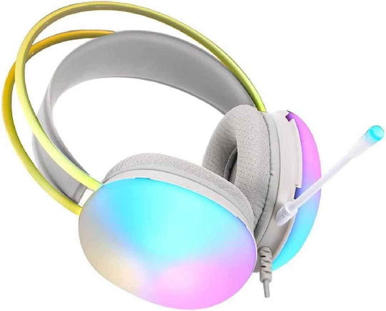 Xtrike Me GH-511 Over Ear Gaming Headset με σύνδεση 3.5mm / USB Λευκό