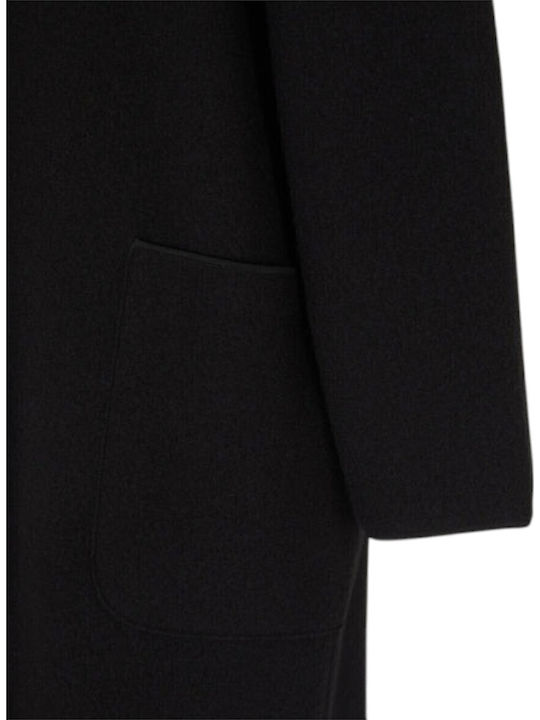 Wolle Damen Schwarz Mantel